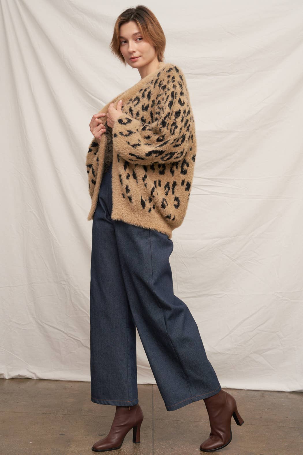 Soft Leopard Sweater Cardigan