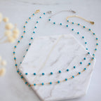 Faceted Stone Turquoise Choker Necklace