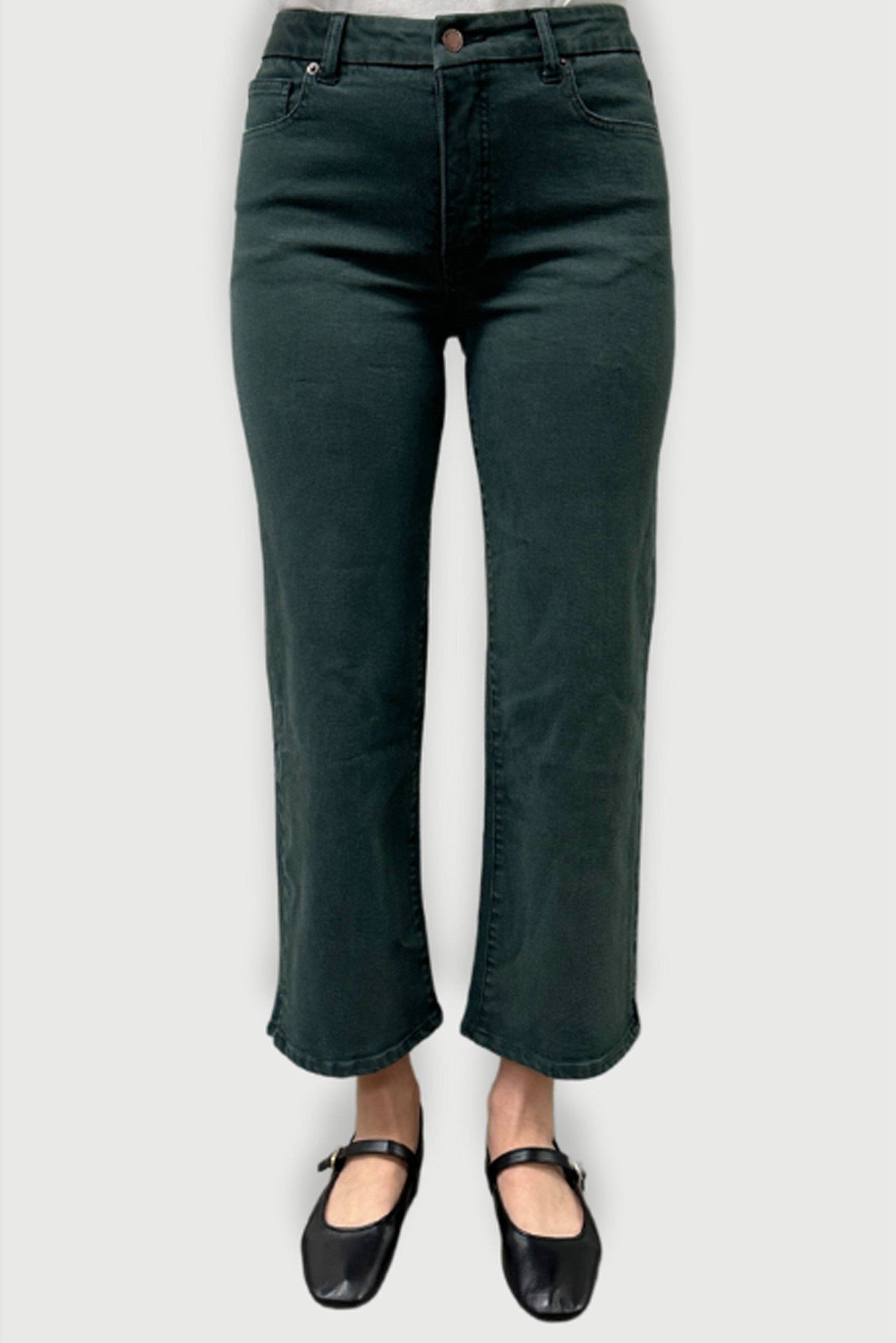 Addington Mid Rise Wide Leg Crop Pine Sculpt+ Overdye