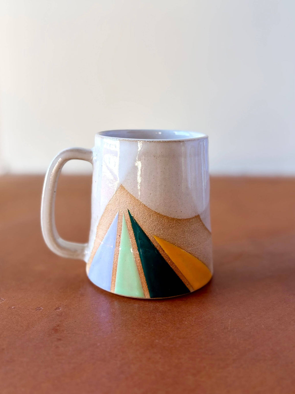 Triangles Geometric Mug Spring Palette Handmade Ceramic