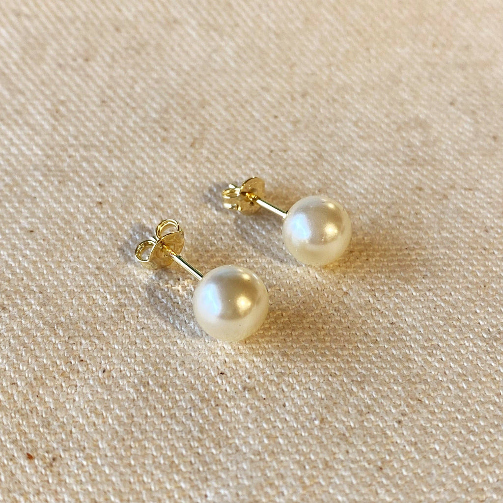 8mm Classic Pearl Stud Earrings