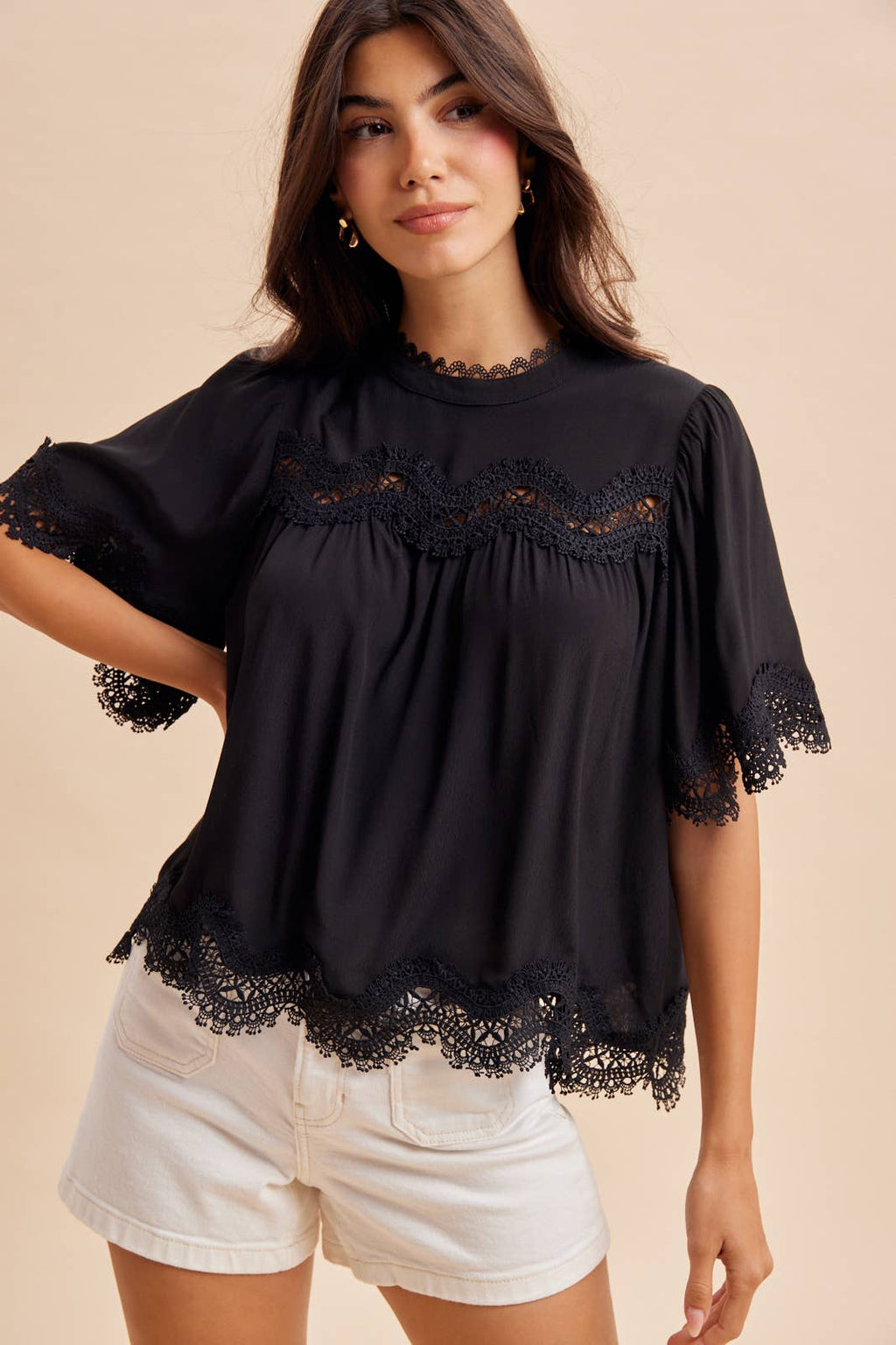 LACE TRIM TOP