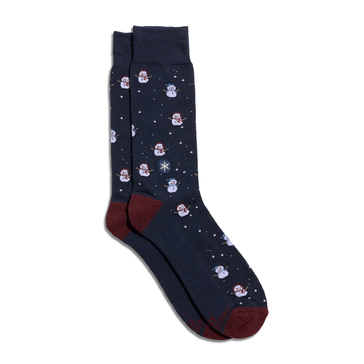 Socks that Give Water | Navy Snowmen - Gifts that Give Back