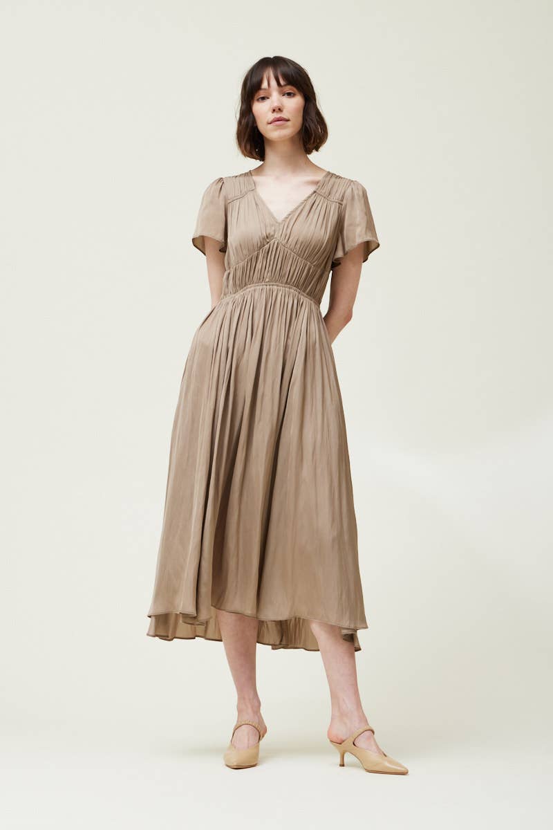 SATIN MIDI DRESS