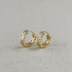 Flower Huggies Hoop Earrings