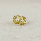 CZ Leaf Clicker Hoop Earrings