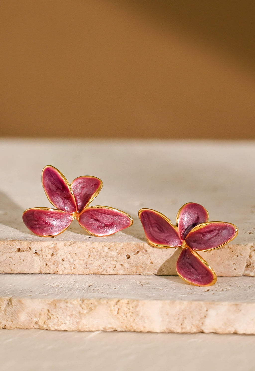 Poised Petal Earrings in Plum