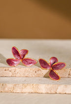 Poised Petal Earrings in Plum