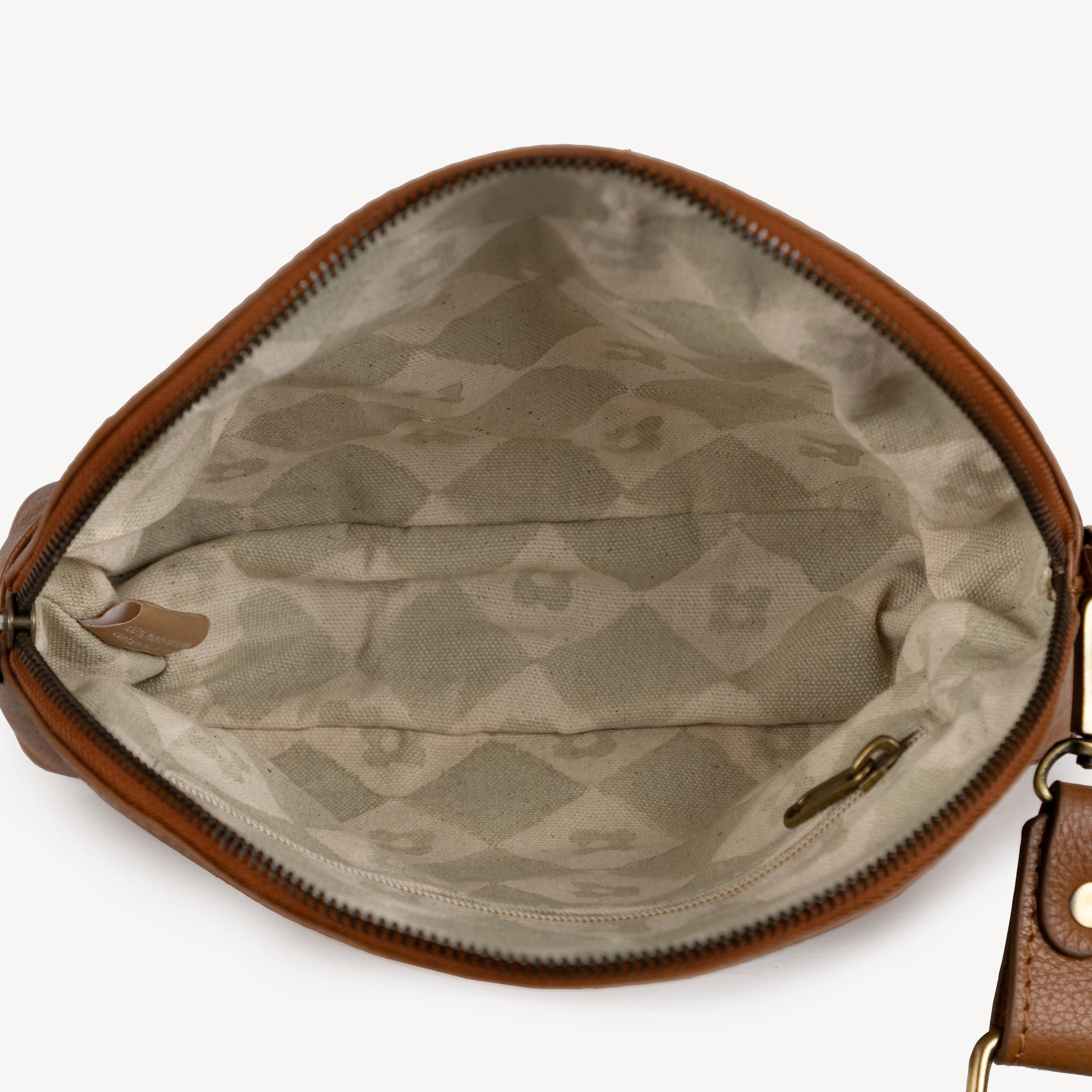 Pebbled Leather Halfmoon Crossbody - Vintage