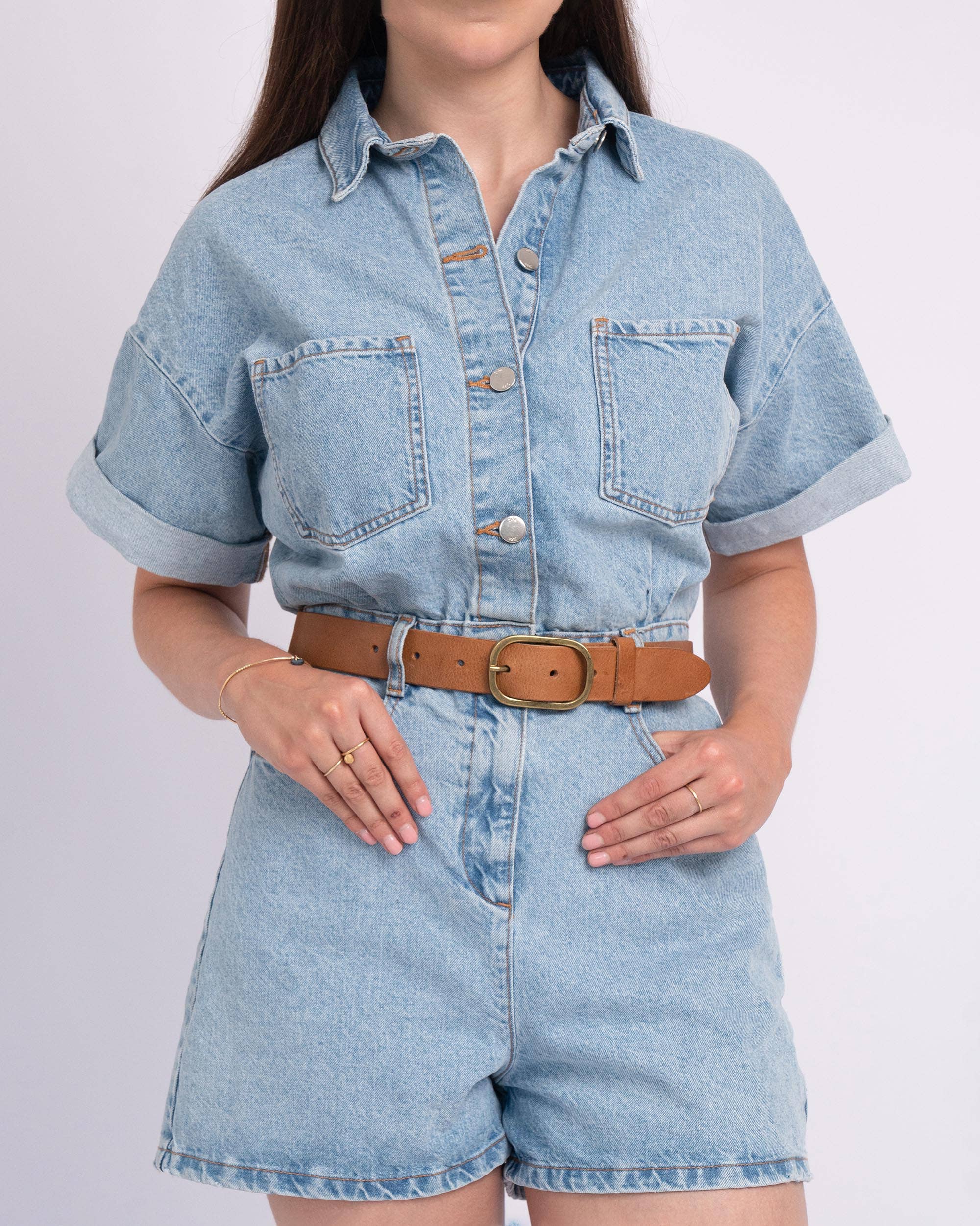 Marin Statement Buckle Leather Belt