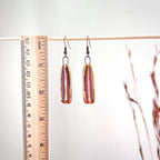 Pink and Gold Striped Clay Earrings