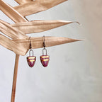 Maroon and Gold Small Drip Earring
