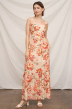 Sleeveless Floral Print Maxi Dress
