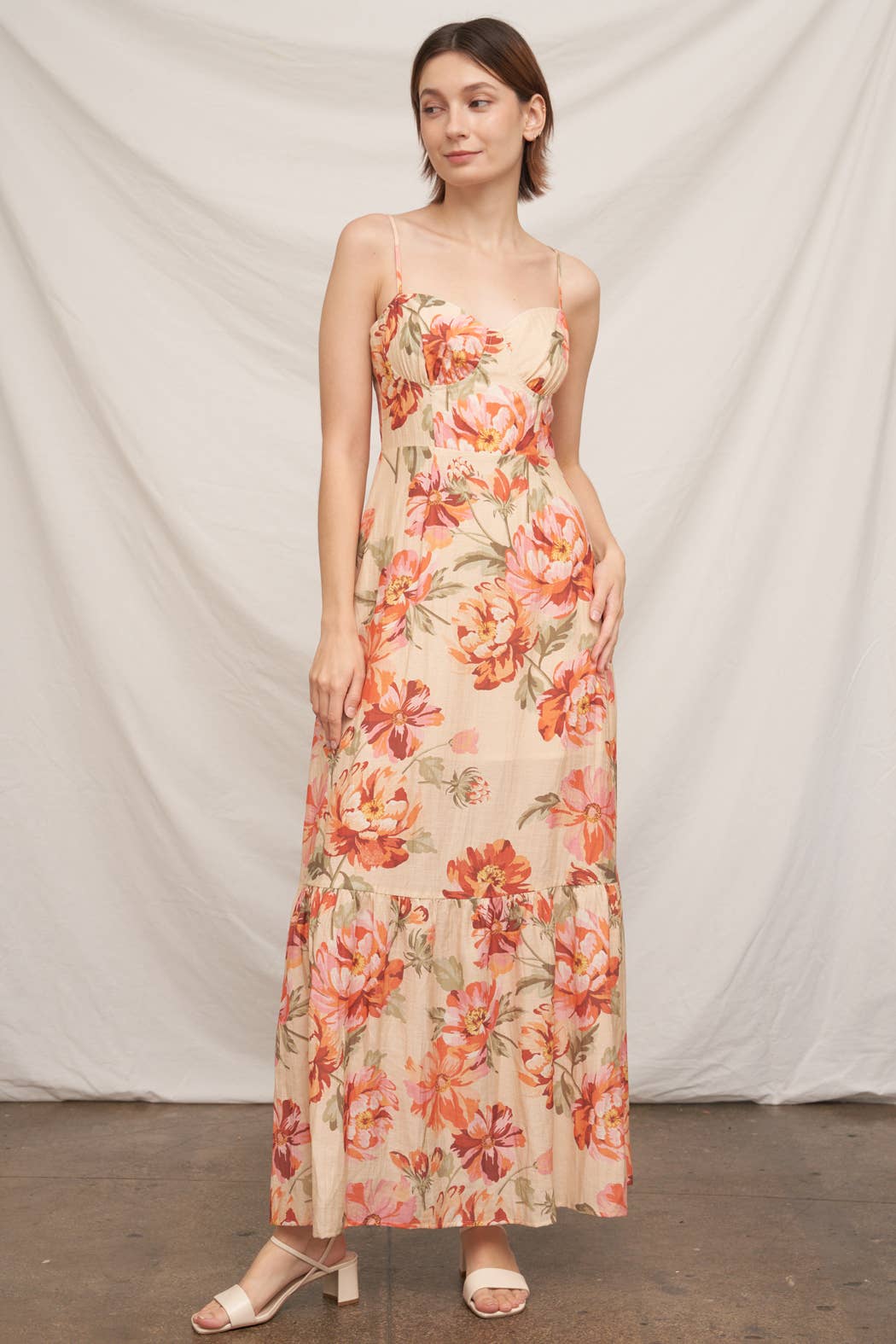 Sleeveless Floral Print Maxi Dress