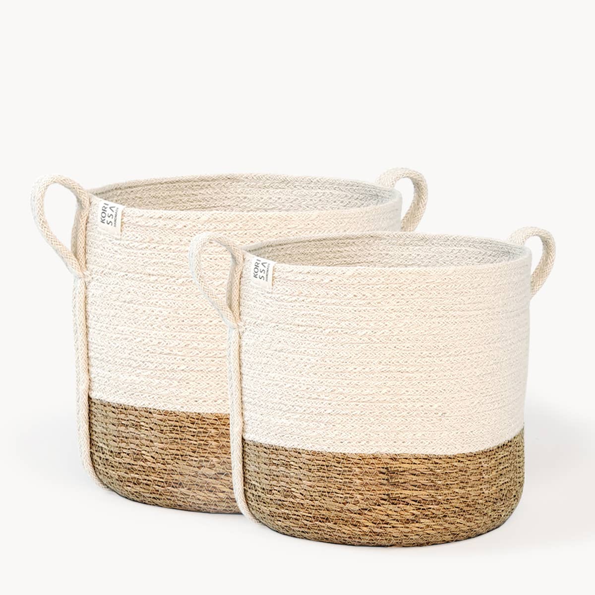 Handwoven Storage • Savar Basket with Side Handle-Set of 2