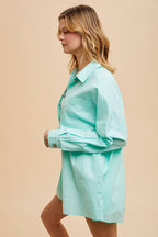 Linen Blend Button Down