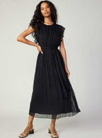Flutter Sleeve Crinkle Dress