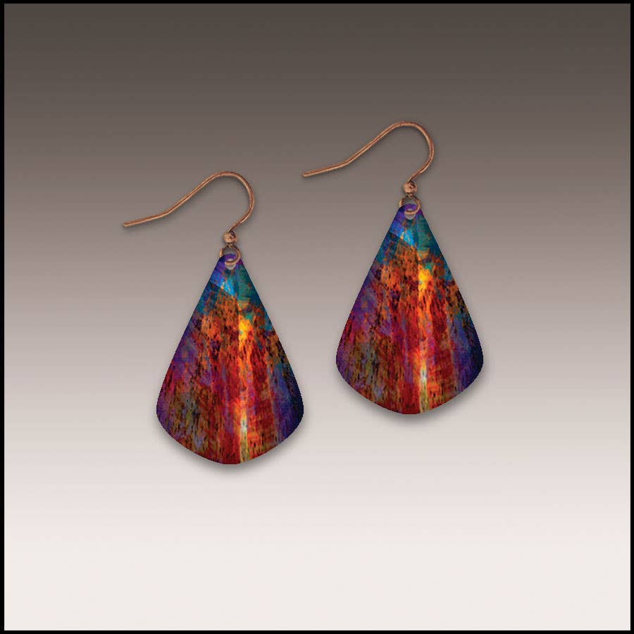 Canyon Rust Abstract Short Drop Handmade Earrings