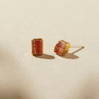 Topaz Tiny Studs | Raw Yellow Topaz Earrings