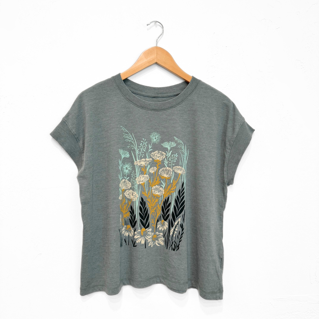 Wild Field Tee -Washed Basil