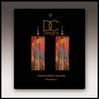 Orange Nature Abstract Banner Handmade Earrings