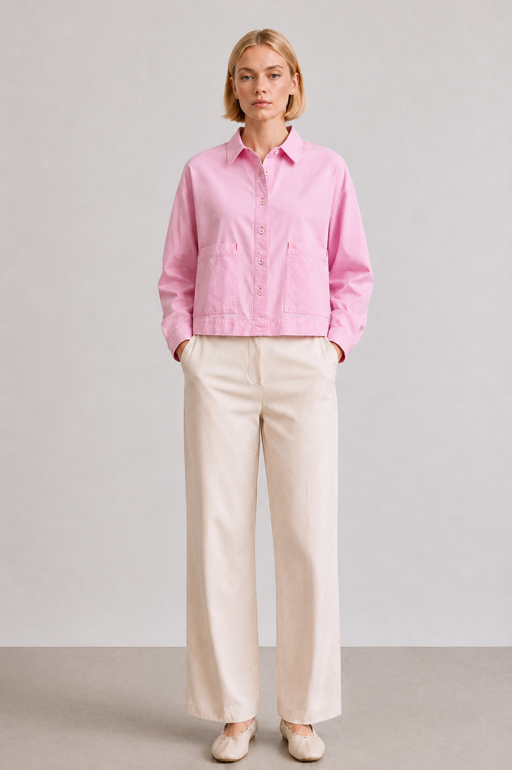 Relaxed Fit Cropped Shirt