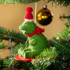 Sledding T-Rex Ornament