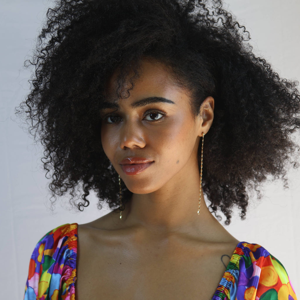 Detailed Chain Drop Earrings