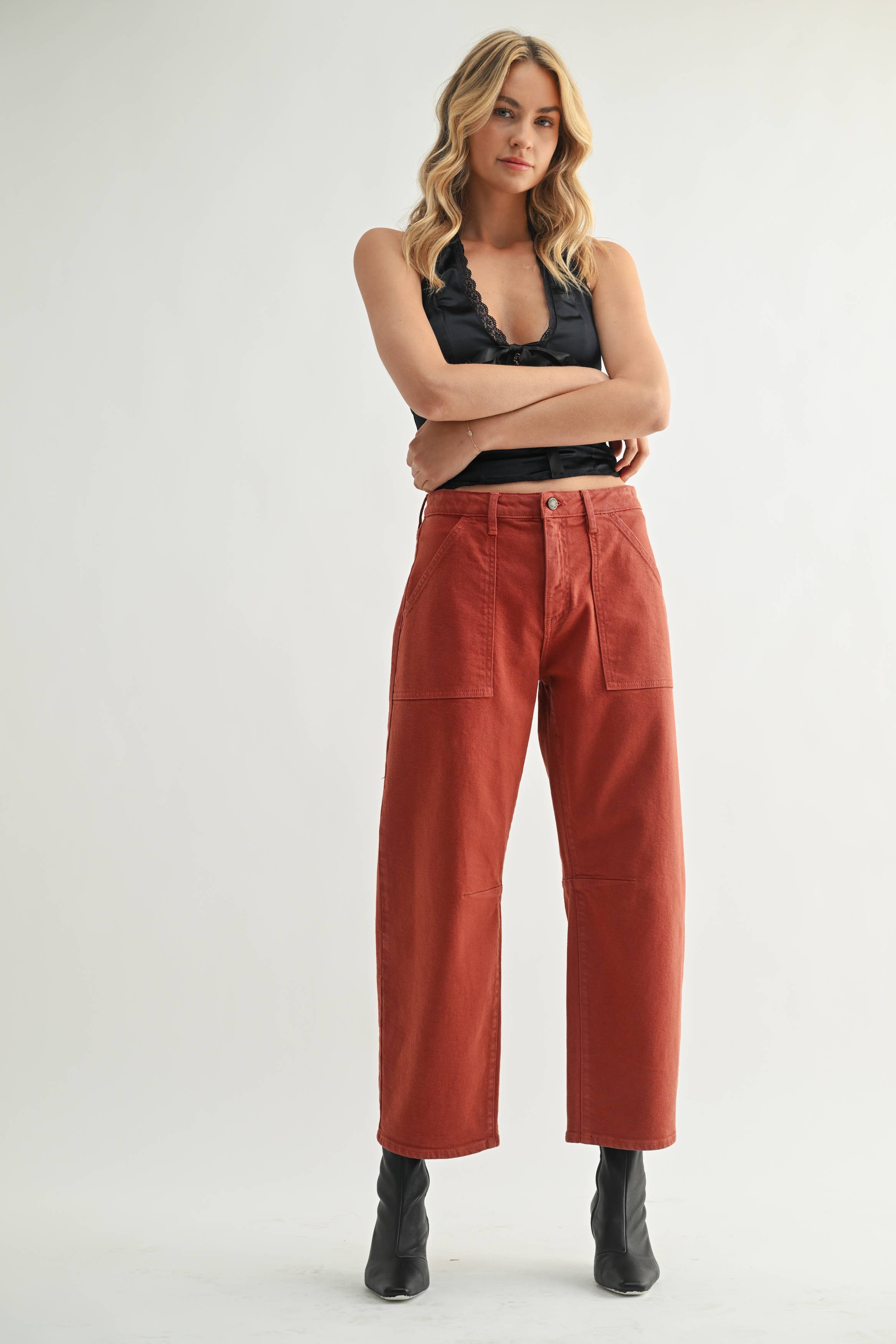 Utility Seamed Barrel Jeans