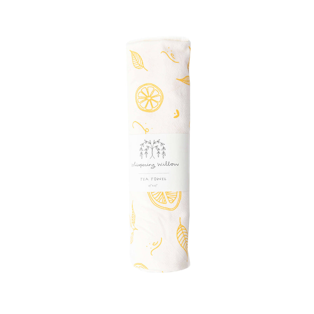 Tea Towel, Flour Sack, Citrus / Yellow