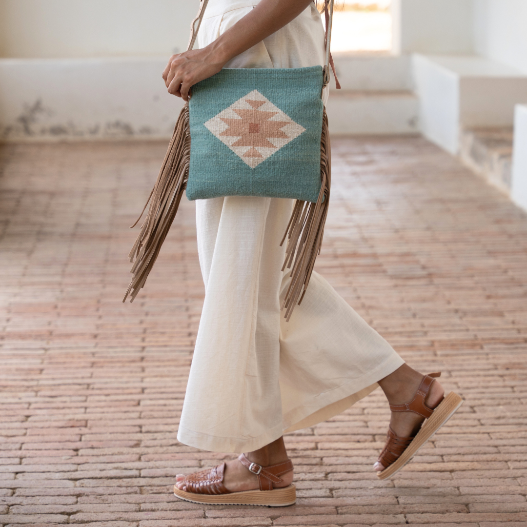 Flor de Cielo Fringe Crossbody