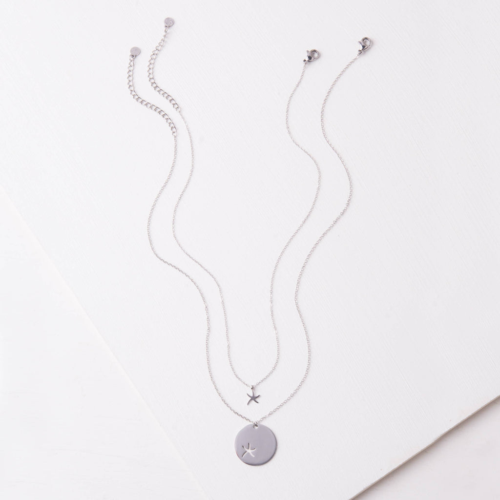 Community Silver Starfish Pendant Necklace Set