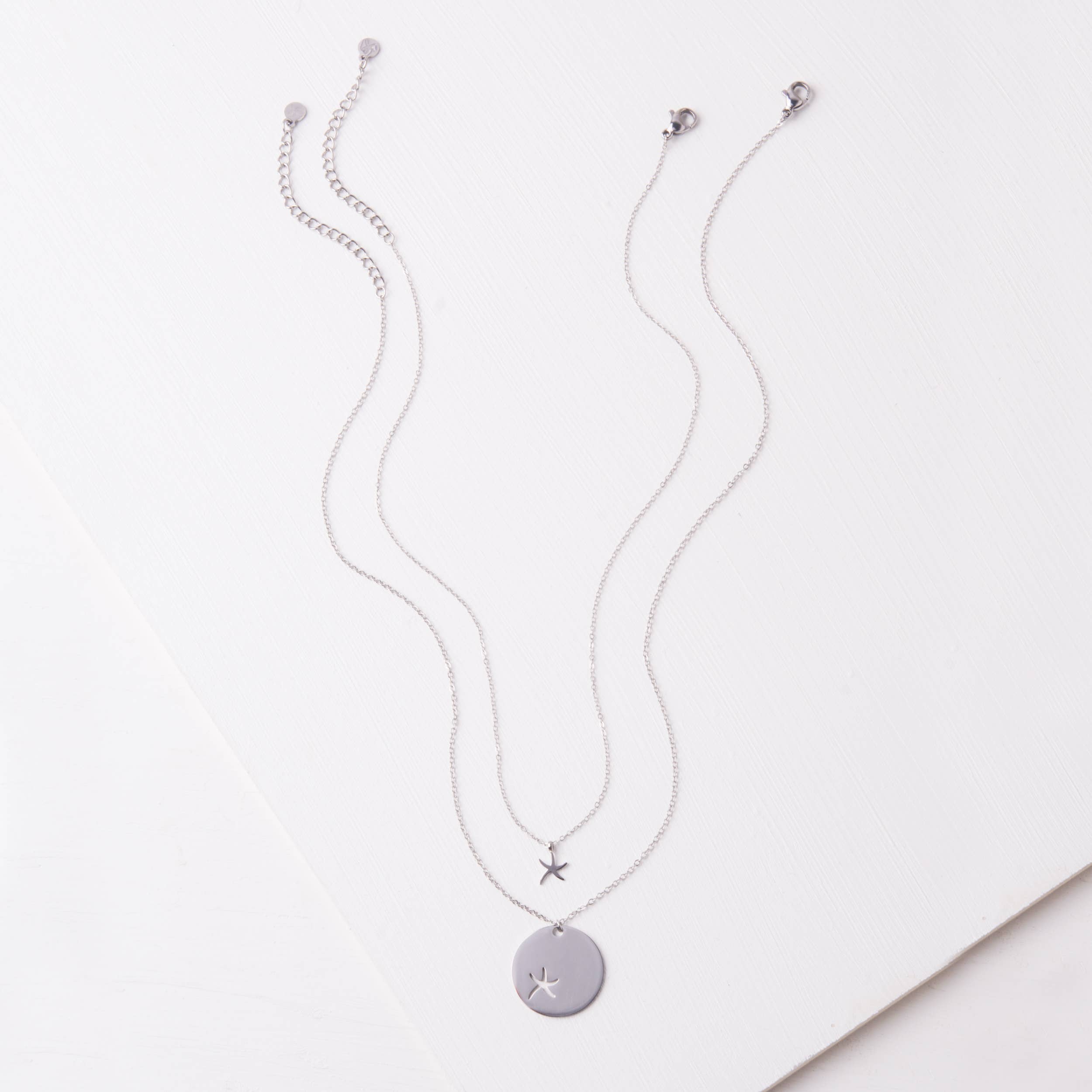 Community Silver Starfish Pendant Necklace Set