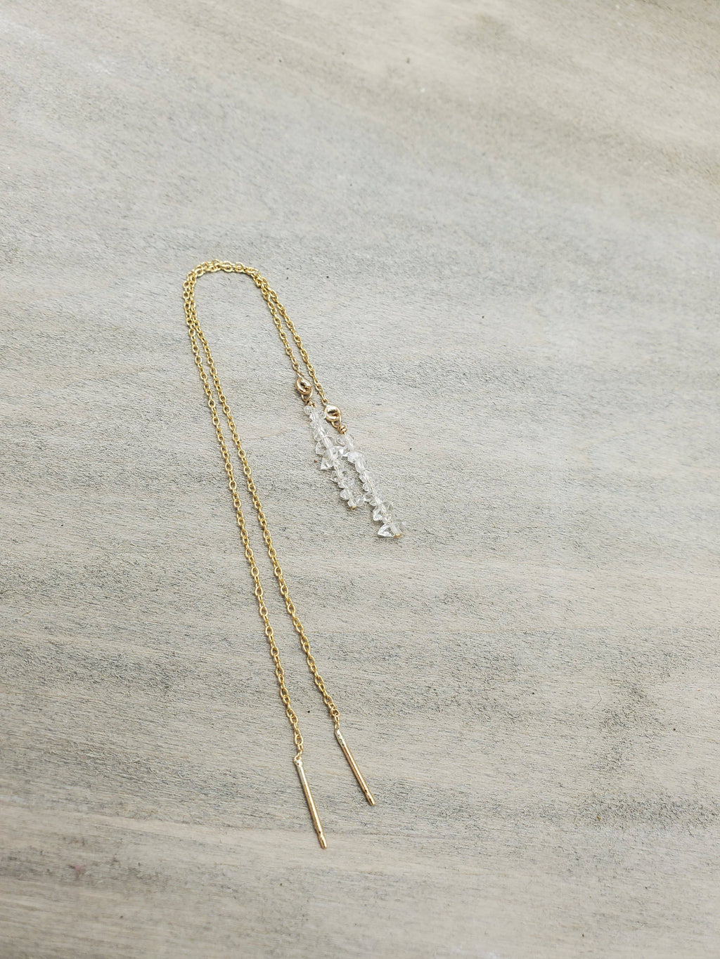Herkimer Diamond Threader Earring