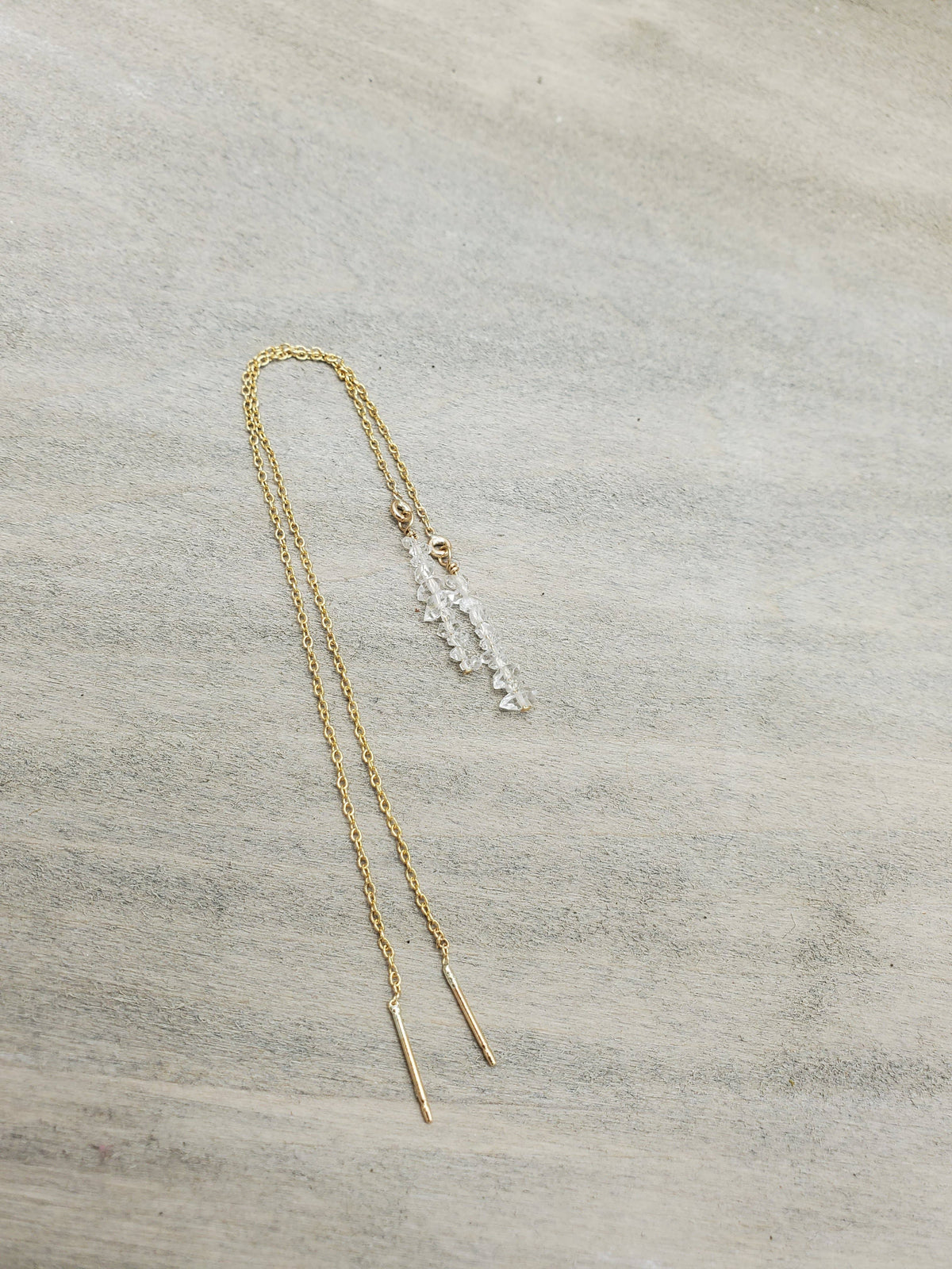 Herkimer Diamond Threader Earring