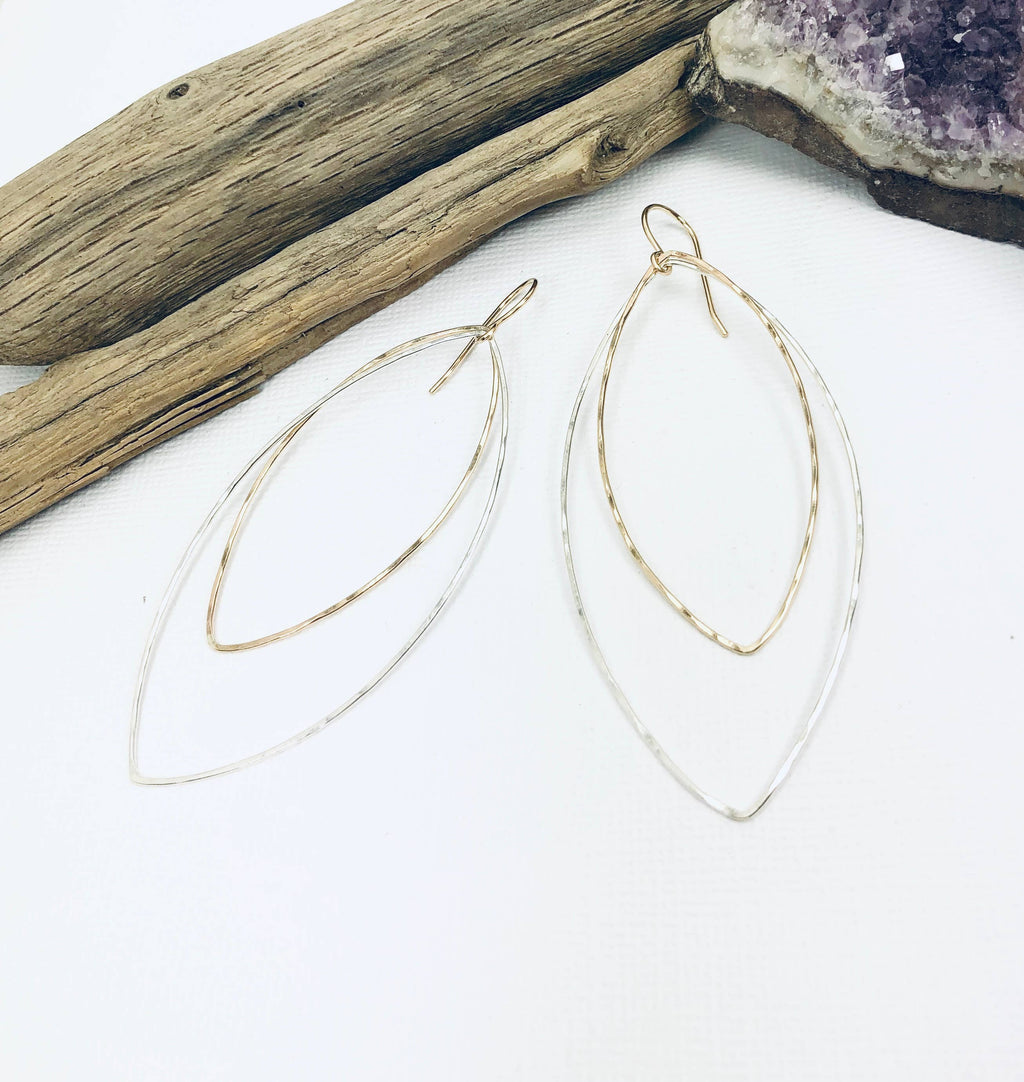 Hammered Mixed Metal Earrings