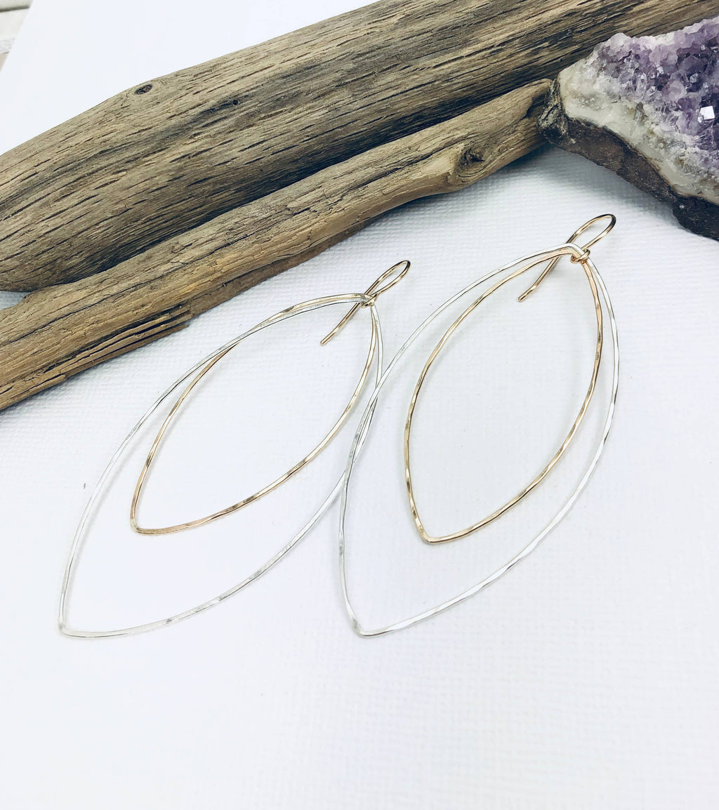 Hammered Mixed Metal Earrings