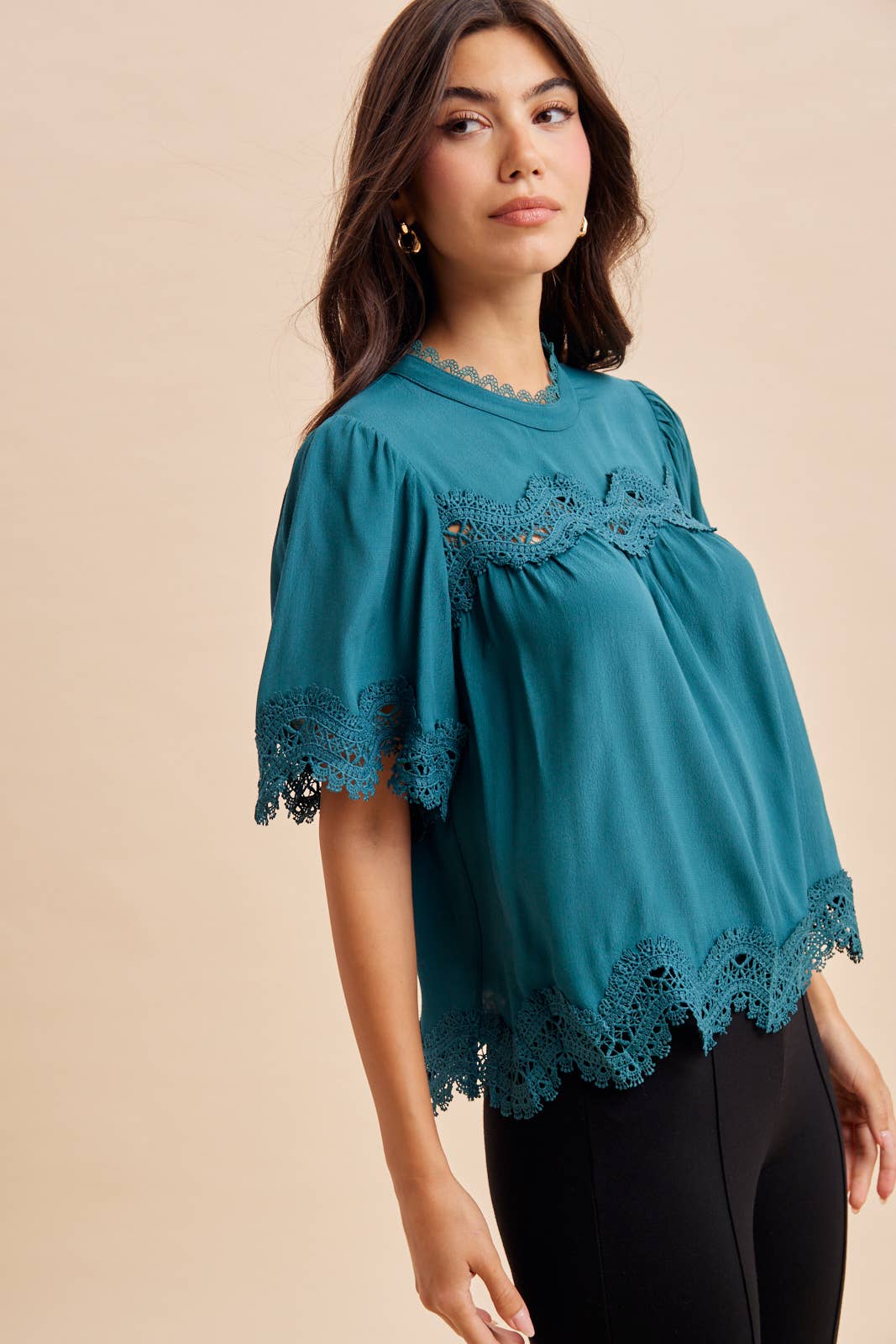 LACE TRIM TOP