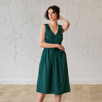 Macie - Elegant Linen Wrap Dress