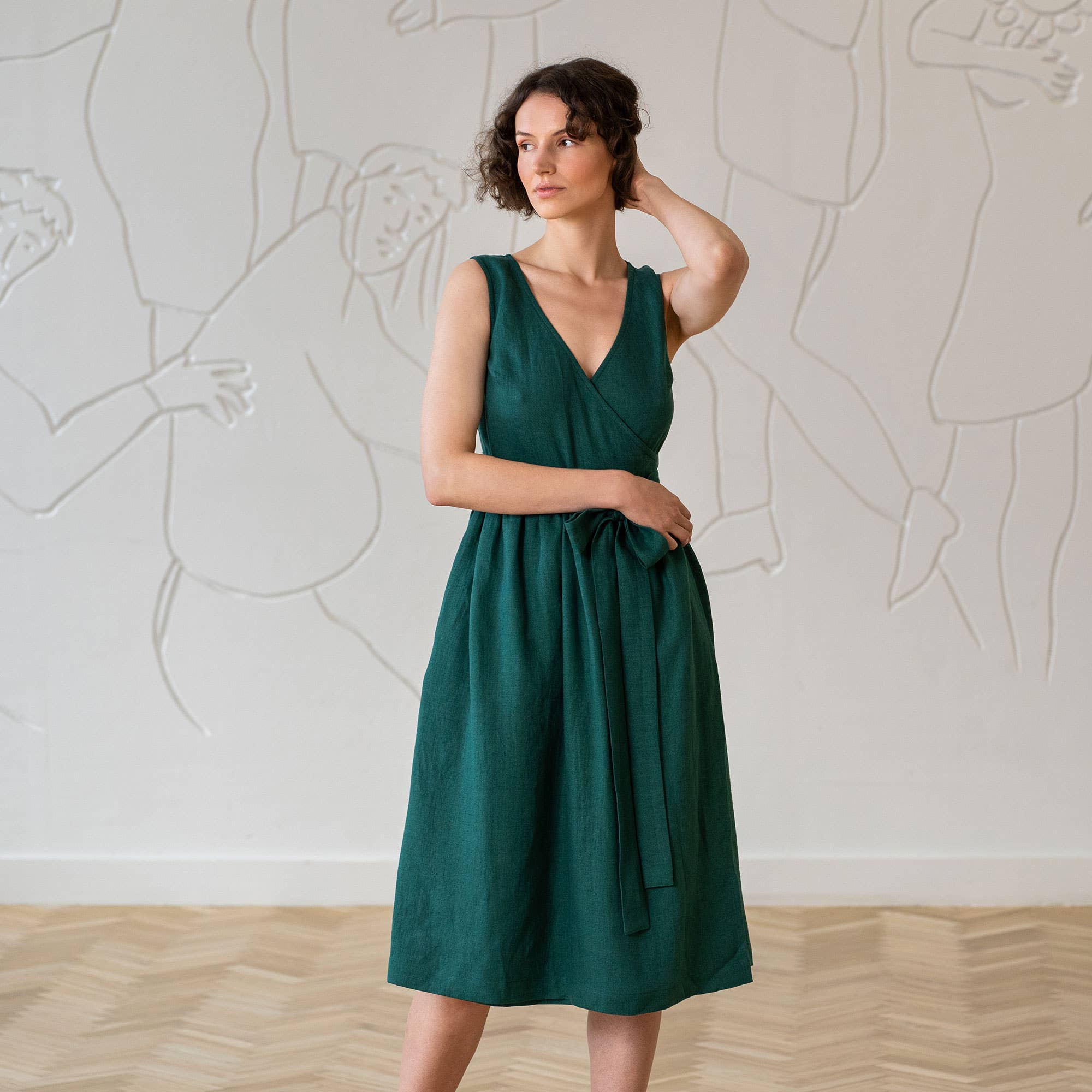Macie - Elegant Linen Wrap Dress