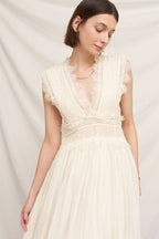 Lace Trimmed Midi Dress