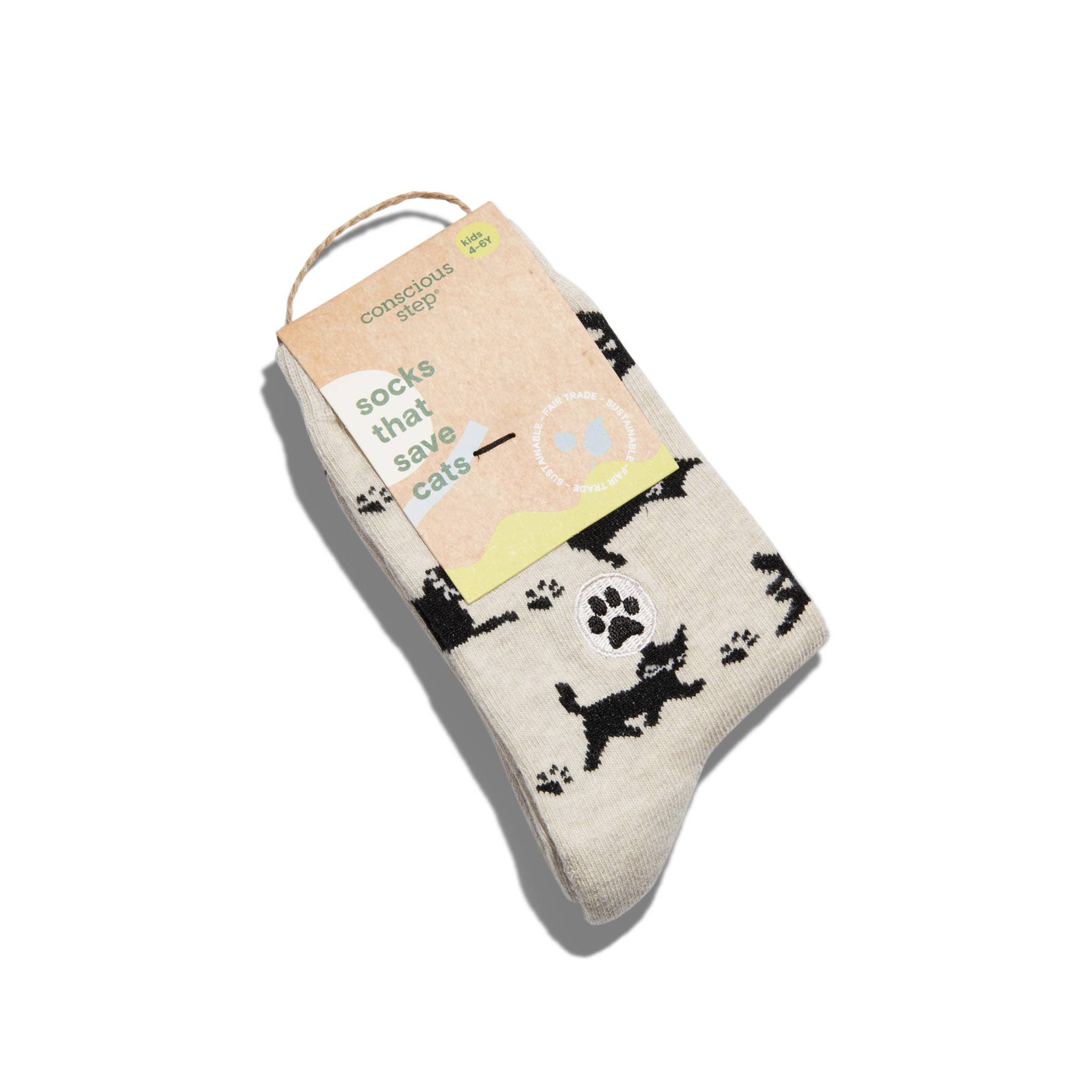 Kids Socks that Save Cats (Beige Cats)