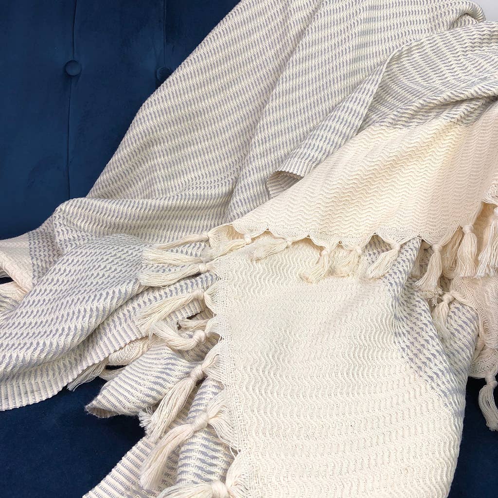 Plush Wavy Turkish Throw Blanket