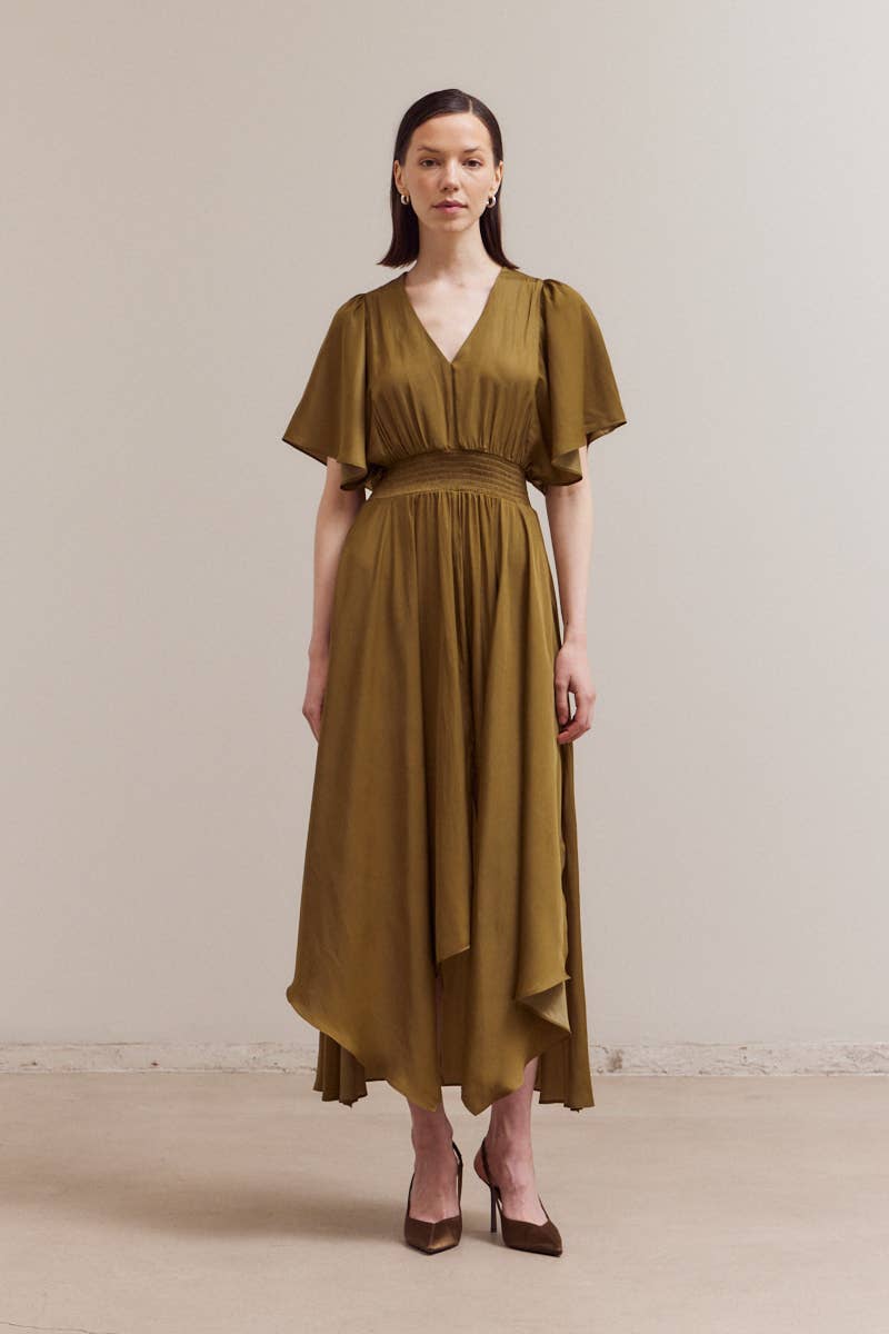 UNBALANCED SKIRT MAXI DRESS