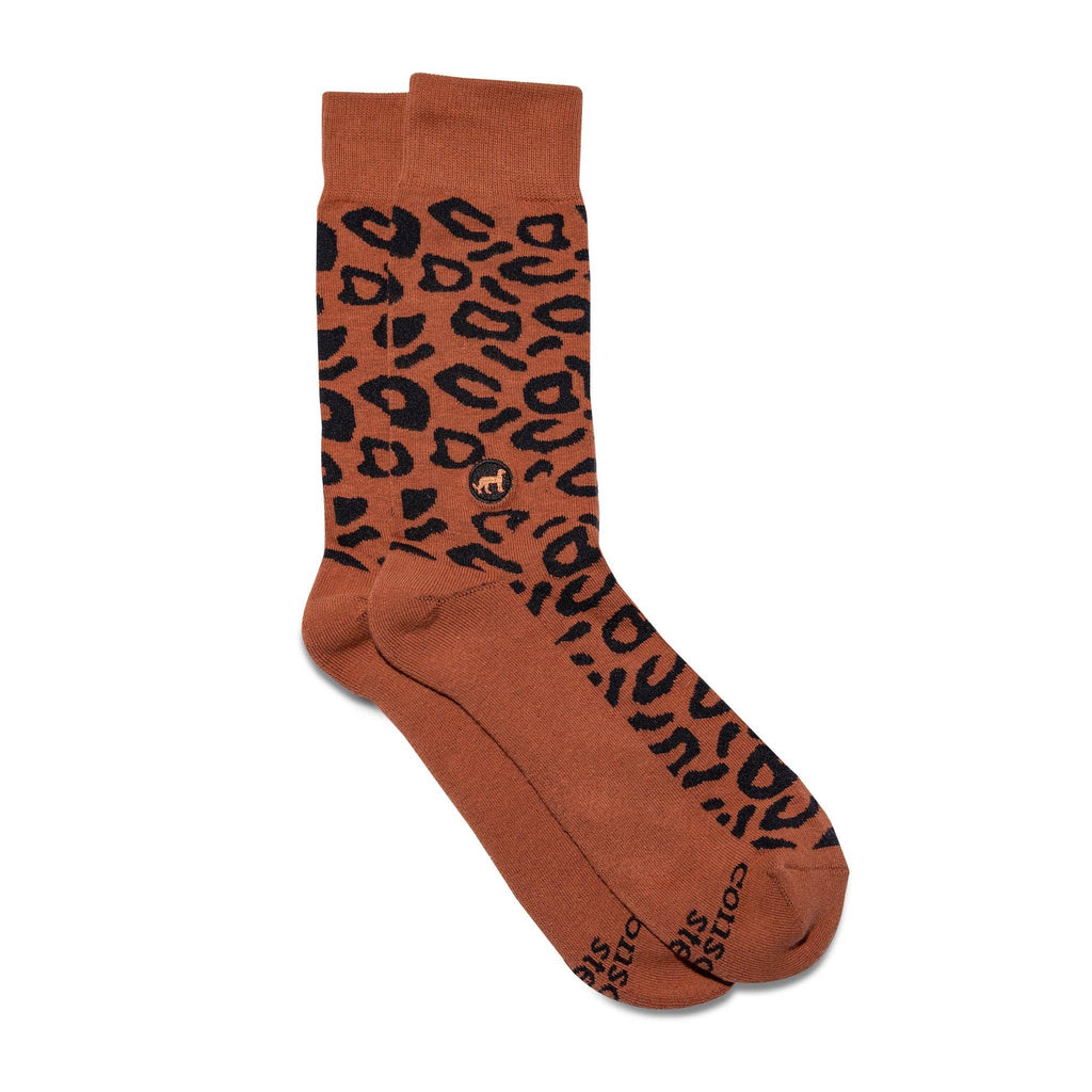 Socks that Protect Cheetahs (Rust Leopard Print)