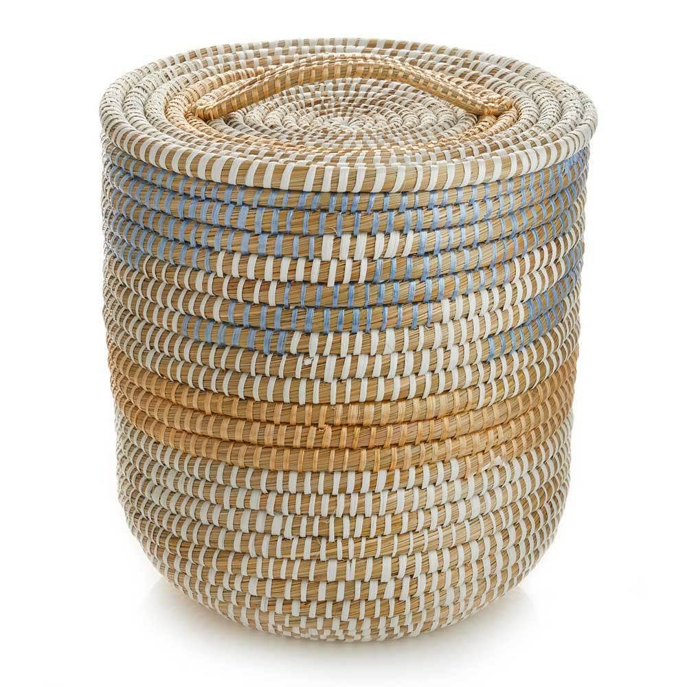 Tall Lidded Seashore Basket
