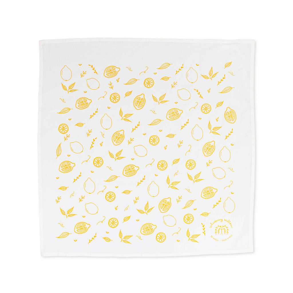 Tea Towel, Flour Sack, Citrus / Yellow