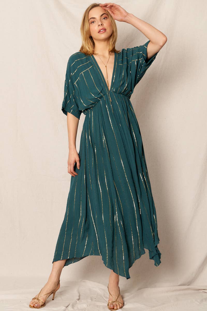 Striped Sequin Midi Dress