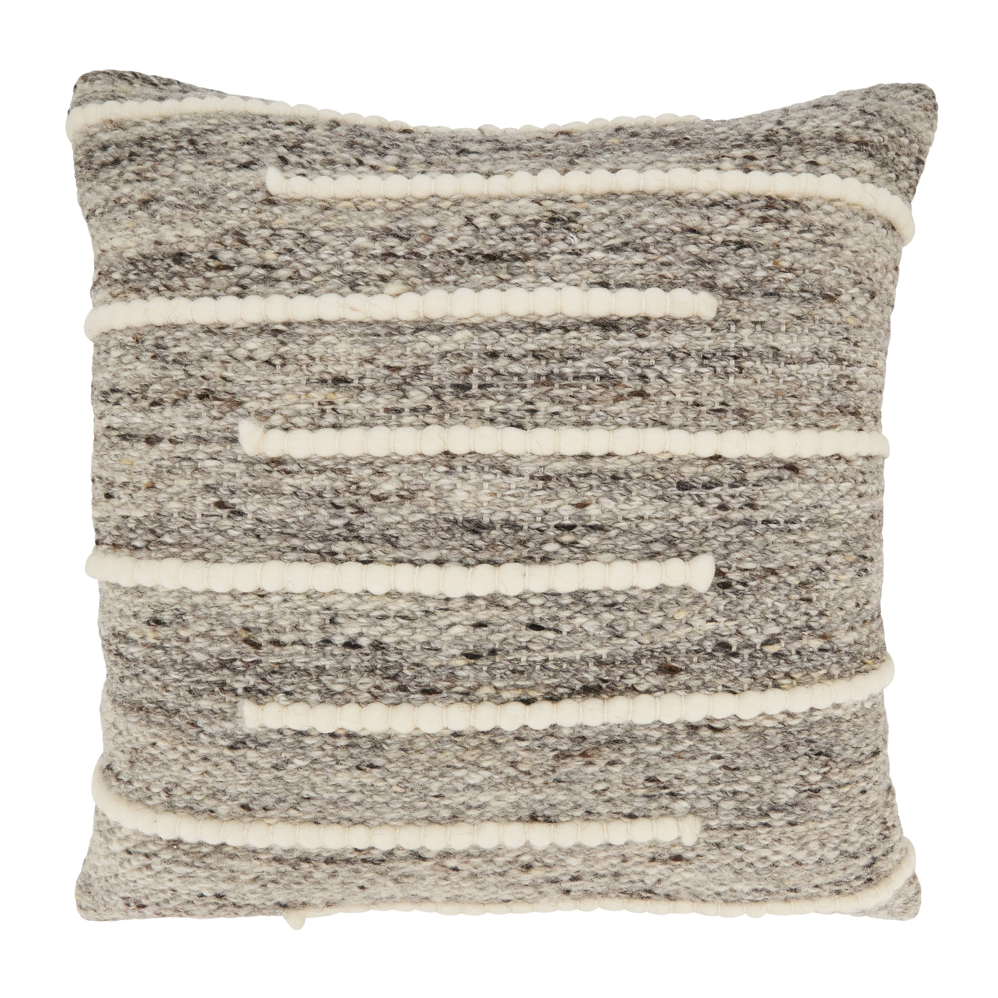 Luxe Wool Stripe Throw Pillow