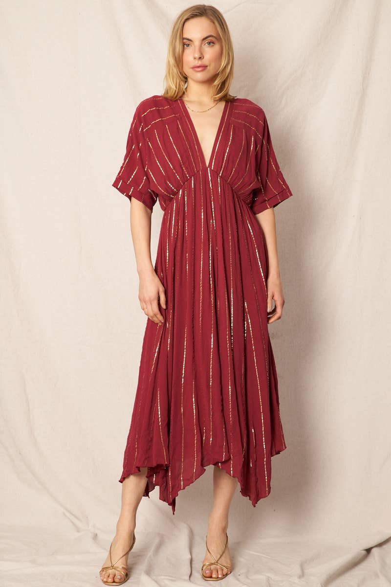 Striped Sequin Midi Dress